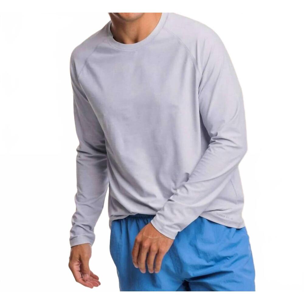 NEW SOUTHERN TIDE brrr-illiant performance long sleeve t-shirt in platinum grey